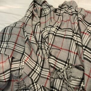 Plaid poncho scarf sweater wrap. Fringe one size fits all. Boutique